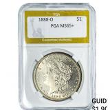 1888-O Morgan Silver Dollar PGA MS65+