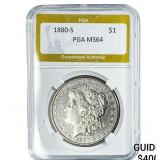 1880-S Morgan Silver Dollar PGA MS64