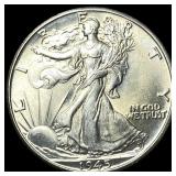 1945-D Silver Half Dollar GEM BU