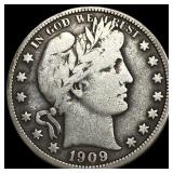 1909 Barber Half Dollar LIGHTLY CIRCULATED