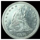 1876 Seated Liberty Quarter CHOICE AU