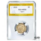 1913 Buffalo Nickel PGA MS66 Type 2
