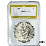 1904 Morgan Silver Dollar PGA MS63
