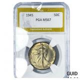 1945 Walking Liberty Half Dollar PGA MS67