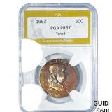 1963 Franklin Half Dollar PGA PR67 Toned