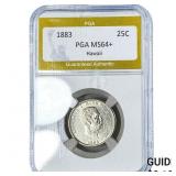 1883 Hawaiian Quarter PGA MS64+