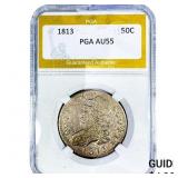 1813 Capped Bust Half Dollar PGA AU55