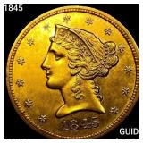 1845 $5 Gold Half Eagle UNCIRCULATED