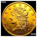 1836 $5 Gold Half Eagle UNCIRCULATED