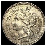 1866 Nickel Three-Cent Piece CHOICE AU