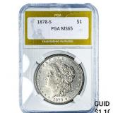 1878-S Morgan Silver Dollar PGA MS65
