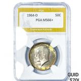 1964-D Kennedy Half Dollar PGA MS66+