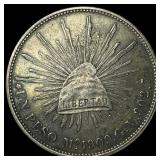 1909-Mo Silver Peso Mexico UNCIRCULATED