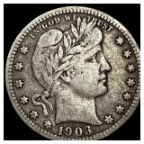 1903-S Silver Barber Quarter NEARLY UNCIRCULATED