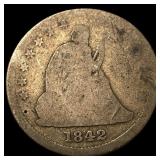 1842 Seated Liberty Dime LIGHTLY CIRCULATED