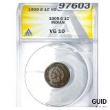 1909-S Indian Head Cent ANACS VG10