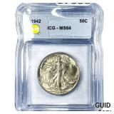 1942 Walking Liberty Half Dollar ICG MS64
