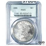 1886 Morgan Silver Dollar PCGS MS65