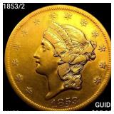 1853/2 $20 Gold Double Eagle CHOICE AU