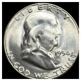 1954-S Silver Half Dollar Franklin UNCIRCULATED