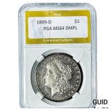 1899-O Morgan Silver Dollar PGA MS64 DMPL