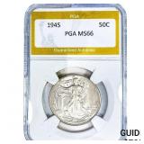 1945 Walking Liberty Half Dollar PGA MS66