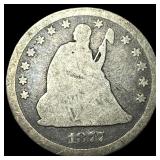 1877-CC Silver Seated Liberty Quarter LIGHTLY CIRC