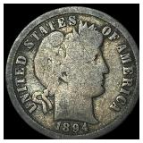 1894-O Silver Barber Dime NICELY CIRCULATED