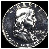 1958 Franklin Half Dollar GEM PROOF