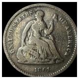 1861 Silver Half Dime