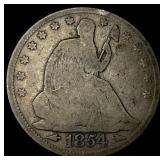1854 Arrows Seated Liberty Half Dollar LIGHTLY CIR