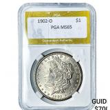 1902-O Morgan Silver Dollar PGA MS65