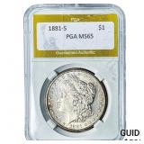 1881-S Morgan Silver Dollar PGA MS65