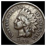 1870 Indian Head Cent NEARLY UNCIRCULATED