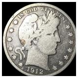 1912 Silver Barber Half Dollar NICELY  CIRCULATED