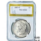 1887-O Morgan Silver Dollar PGA MS65