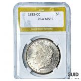 1883-CC Morgan Silver Dollar PGA MS65