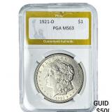 1921-D Morgan Silver Dollar PGA MS63