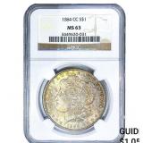 1884-CC Morgan Silver Dollar NGC MS63