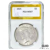 1925 Silver Peace Dollar PGA MS67