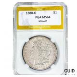 1880-O Morgan Silver Dollar PGA MS64 Micro O
