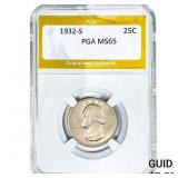 1932-S Washington Silver Quarter PGA MS65