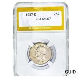 1937-D Washington Silver Quarter PGA MS67