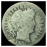 1901-S Silver Barber Dime NICELY CIRCULATED
