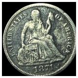 1871 Seated Liberty Dime LIGHTLY CIRCULATED