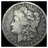 1893-CC Silver Morgan Dollar LIGHTLY CIRCULATED