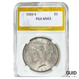 1926-S Silver Peace Dollar PGA MS63