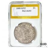 1900-O/CC Morgan Silver Dollar PGA AU50