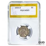 1935-D Buffalo Nickel PGA MS65