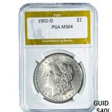 1902-O Morgan Silver Dollar PGA MS64
